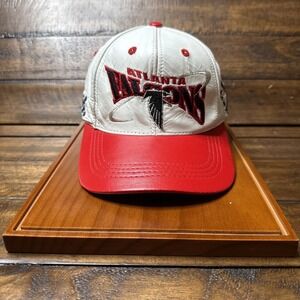 Vintage 90s Atlanta Falcons Leather Snapback Hat Pro Elite NFL Made in USA